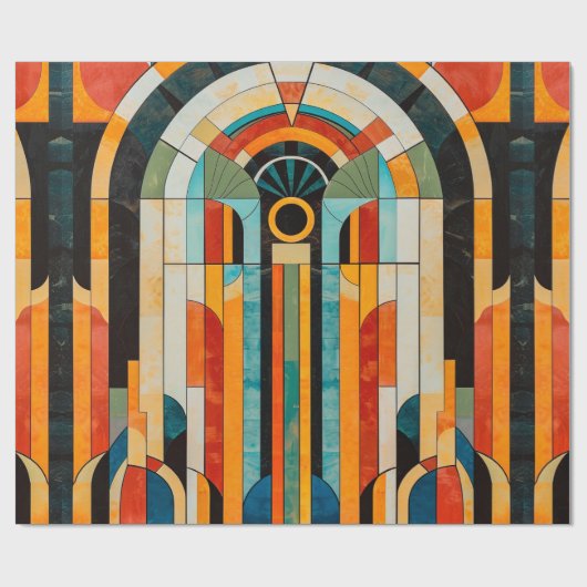 Farbiges geometrisches Deko Muster 2 Geschenkpapier (Flach)