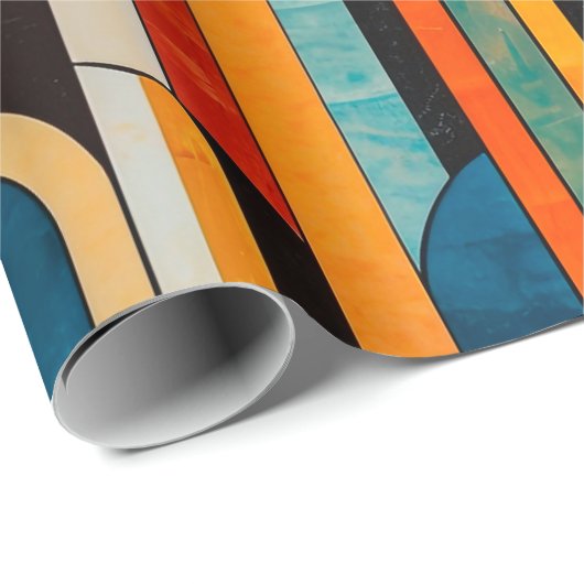 Farbiges geometrisches Deko Muster 2 Geschenkpapier (Rolleneckpunkt)