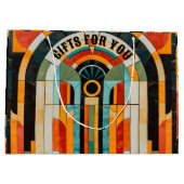 Farbiges geometrisches Deko Muster 2 Große Geschenktüte (Rückseite)