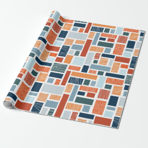 Farbiges geometrisches Design im Stil des Mittelja Geschenkpapier