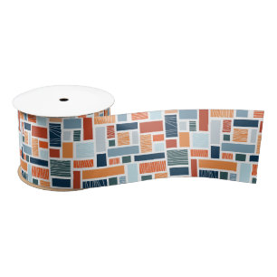 Farbiges geometrisches Design im Stil des Mittelja Satinband