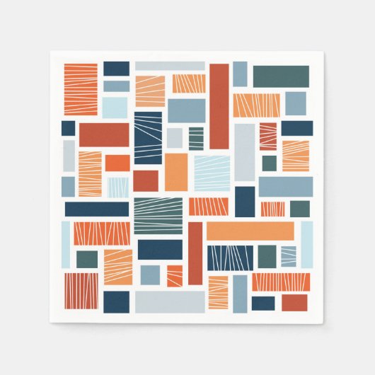 Farbiges geometrisches Design im Stil des Mittelja Serviette (Vorderseite)