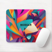 Farbiges geometrisches Design, Name oder Monogramm Mousepad (Mit Mouse)
