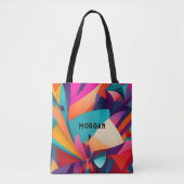 Farbiges geometrisches Design, Name oder Monogramm Tasche (Vorderseite)