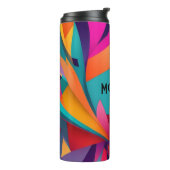 Farbiges geometrisches Design, Name oder Monogramm Thermosbecher (Nach links gedreht)