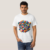 Farbiges geometrisches Design T-Shirt (Vorne ganz)