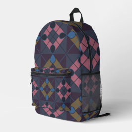 Farbiges geometrisches Diamantmuster Bedruckter Rucksack