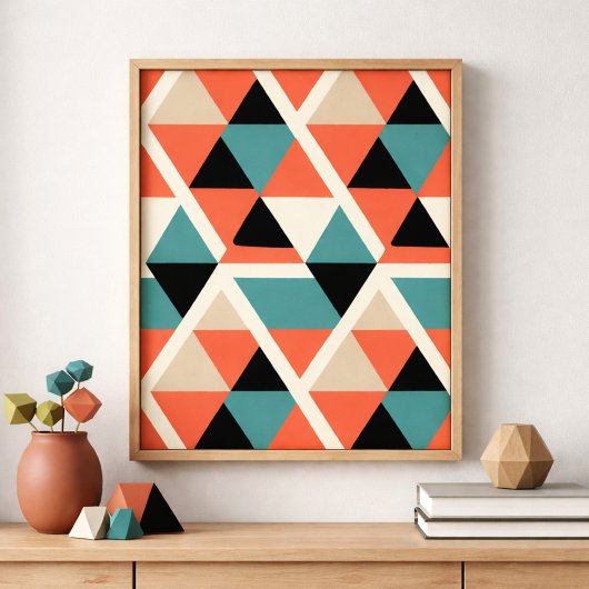 Farbiges geometrisches Dreieck-Muster Poster