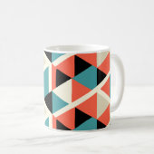 Farbiges geometrisches Dreiecks Muster Kaffeetasse (VorderseiteRechts)