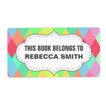 Farbiges geometrisches Etikett | BUCHZEICHEN