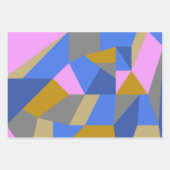 Farbiges geometrisches Farbblockmuster Rosa Blau Geschenkpapier Set (Vorderseite 2)