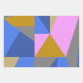 Farbiges geometrisches Farbblockmuster Rosa Blau Geschenkpapier Set (Vorderseite)