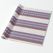 Farbiges geometrisches Folkloredesign mit Blume Geschenkpapier (Ungerollt)