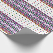 Farbiges geometrisches Folkloredesign mit Blume Geschenkpapier (Ecke)