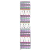 Farbiges geometrisches Folkloredesign mit Blume Kurzer Tischläufer (Vorderseite)