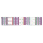 Farbiges geometrisches Folkloredesign mit Blume Kurzer Tischläufer (Horizontal)