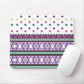 Farbiges geometrisches Folkloredesign mit Blume Mousepad (Mit Mouse)