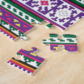 Farbiges geometrisches Folkloredesign mit Blume Puzzle (Seite)