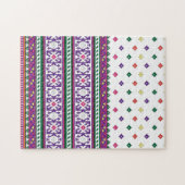 Farbiges geometrisches Folkloredesign mit Blume Puzzle (Horizontal)