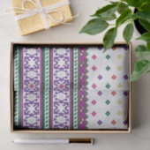 Farbiges geometrisches Folkloredesign mit Blume Seidenpapier (Geschenk)