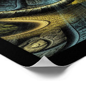 Farbiges geometrisches Fraktal Abstrakt Butterfly Poster (Ecke)