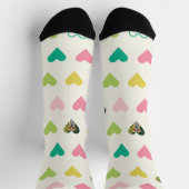 Farbiges geometrisches Herzmuster Benutzerdefinier Socken (Oben)