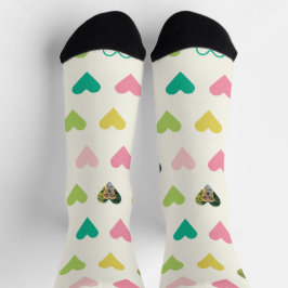 Farbiges geometrisches Herzmuster Benutzerdefinier Socken