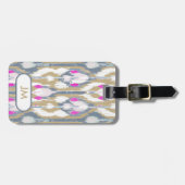 Farbiges geometrisches Ikat-Muster Gepäckanhänger (Vorderseite horizontal)