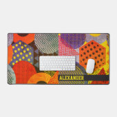 Farbiges geometrisches Individuelle Name Gaming Schreibtischunterlage (Tastatur & Maus)