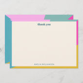 Farbiges geometrisches, individuelles Brautparty Dankeskarte (Vorne/Hinten)