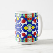 Farbiges geometrisches Inspiriertes Muster Kaffeetasse (VorderseiteRechts)