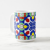 Farbiges geometrisches Inspiriertes Muster Kaffeetasse (Vorderseite Links)