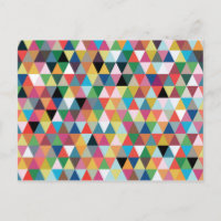 Farbiges geometrisches Kaleidoskop-Muster Postkart