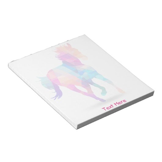 Farbiges geometrisches Laufpferd Notizblock (angewinkelt)