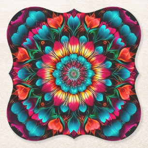 Farbiges geometrisches Mandala-Muster-342323 Untersetzer