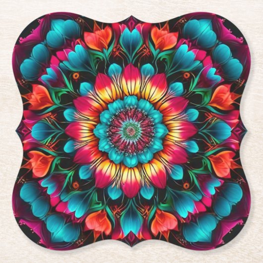 Farbiges geometrisches Mandala-Muster-342323 Untersetzer (Vorderseite)