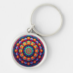 Farbiges geometrisches Mandala-Muster-342678 Schlüsselanhänger