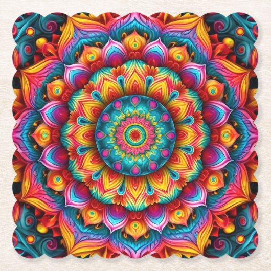 Farbiges geometrisches Mandala-Muster-342678 Untersetzer (Vorderseite)