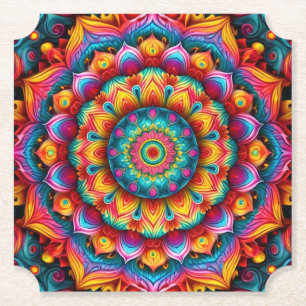 Farbiges geometrisches Mandala-Muster-342678 Untersetzer