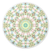 Farbiges geometrisches Mandala-Muster Keramikknauf (Vorderseite)
