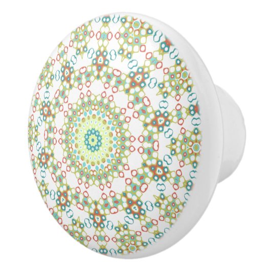 Farbiges geometrisches Mandala-Muster Keramikknauf (Rechts)