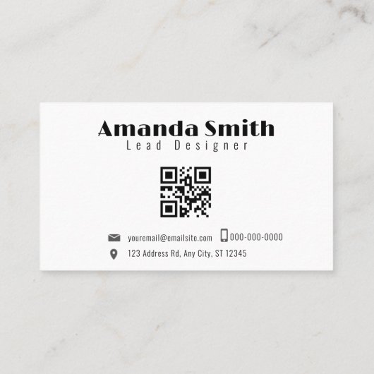 Farbiges geometrisches, modernes Design mit QR-Cod Visitenkarte (Rückseite)