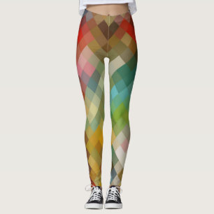 Farbiges geometrisches, modernes Diamantenmuster # Leggings