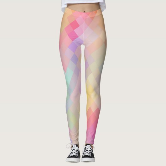 Farbiges geometrisches, modernes Diamantmuster #13 Leggings (Vorderseite)