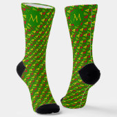 Farbiges geometrisches Monogramm Socken (Gewinkelt)