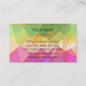 Farbiges geometrisches Mosaikmuster Visitenkarte (Rückseite)