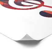 Farbiges geometrisches Musiknote Poster (Ecke)