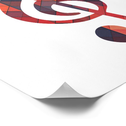 Farbiges geometrisches Musiknote Poster (Ecke)