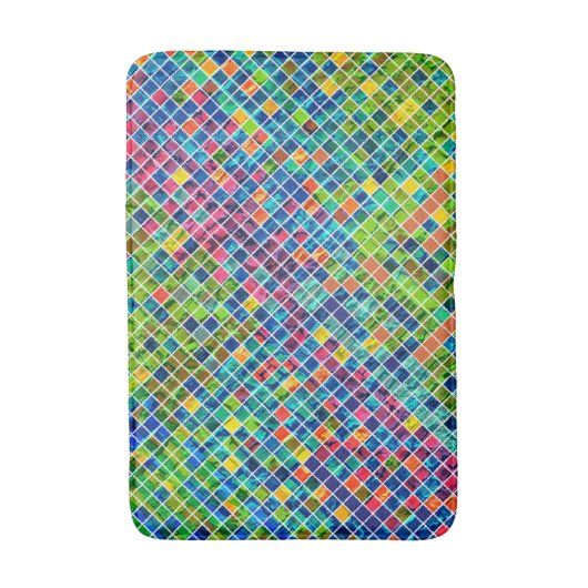 Farbiges geometrisches Muster 2 Badematte (Vorderseite Vertikal)