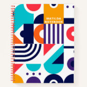 Farbiges geometrisches Muster Abstrakt Art Monogra Notizblock (Vorderseite)